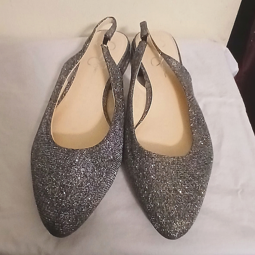 Jessica Simpson Elegant Silver Women's Slingback Flats